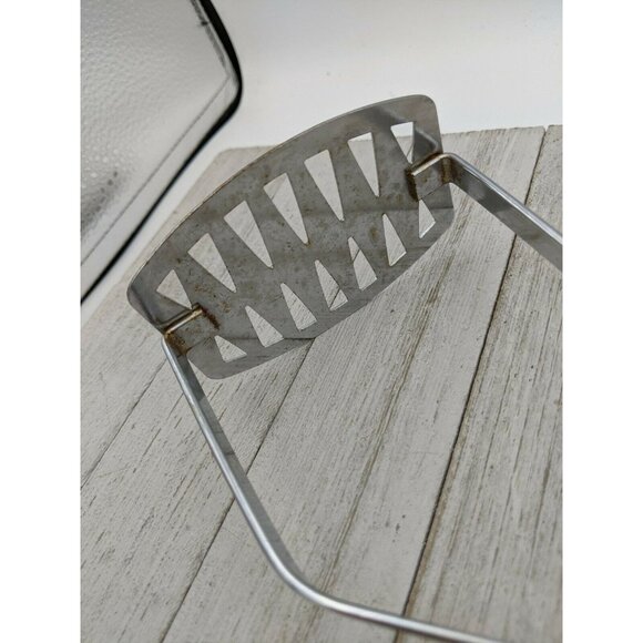Vintage Androck #2 Chrome Plate Potato Masher Black Handle  9 3/4" - Picture 3 of 8